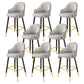 Modern Restaurant Armed Stool Matte Finish Leather Bar Stool Grey 8 Piece Set Clearhalo 'Bar Furniture' 'Bar Stools' 'bar_stools' 'furn' 'furn_bar_stools' 'Furniture' 'Kitchen & Dining Furniture' 5790464