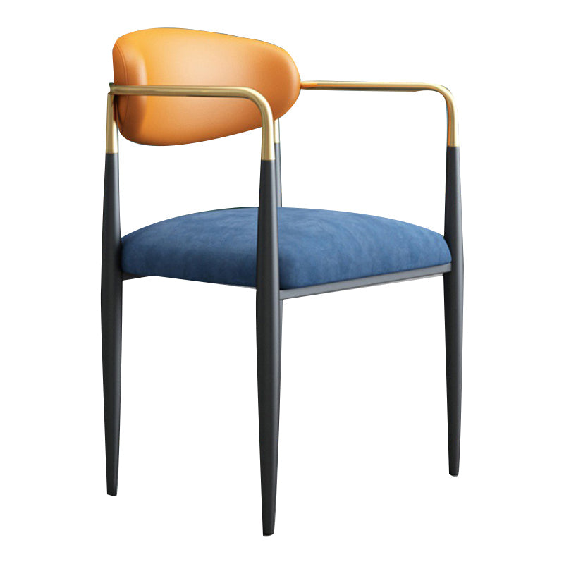 Sgabello da bar rettangolare con bracciolo industriale imbottito con schienale pieno