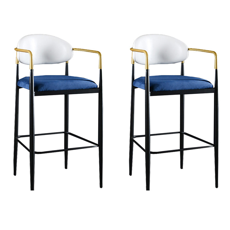 Sgabello da bar rettangolare con bracciolo industriale imbottito con schienale pieno