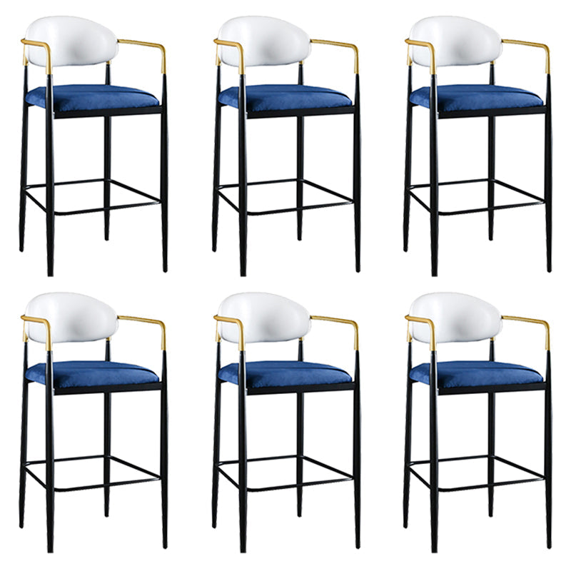 Sgabello da bar rettangolare con bracciolo industriale imbottito con schienale pieno