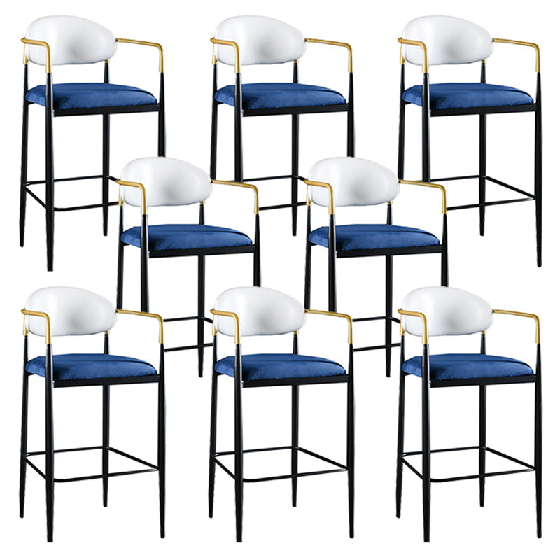 Sgabello da bar rettangolare con bracciolo industriale imbottito con schienale pieno