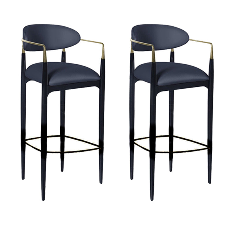 Sgabello da bar rettangolare con bracciolo industriale imbottito con schienale pieno