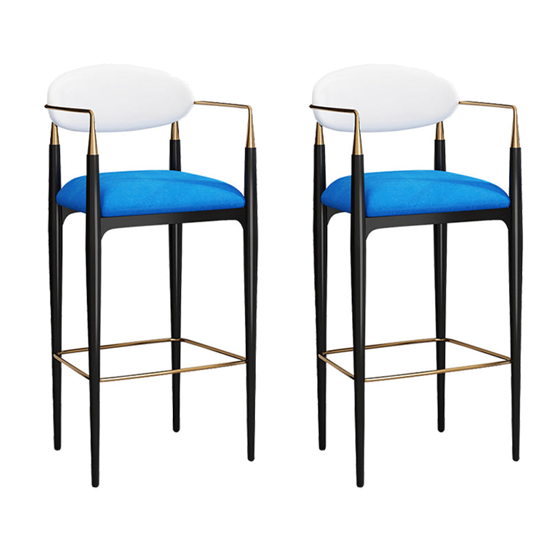 Sgabello da bar rettangolare con bracciolo industriale imbottito con schienale pieno