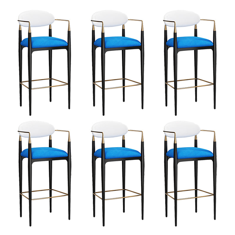 Sgabello da bar rettangolare con bracciolo industriale imbottito con schienale pieno