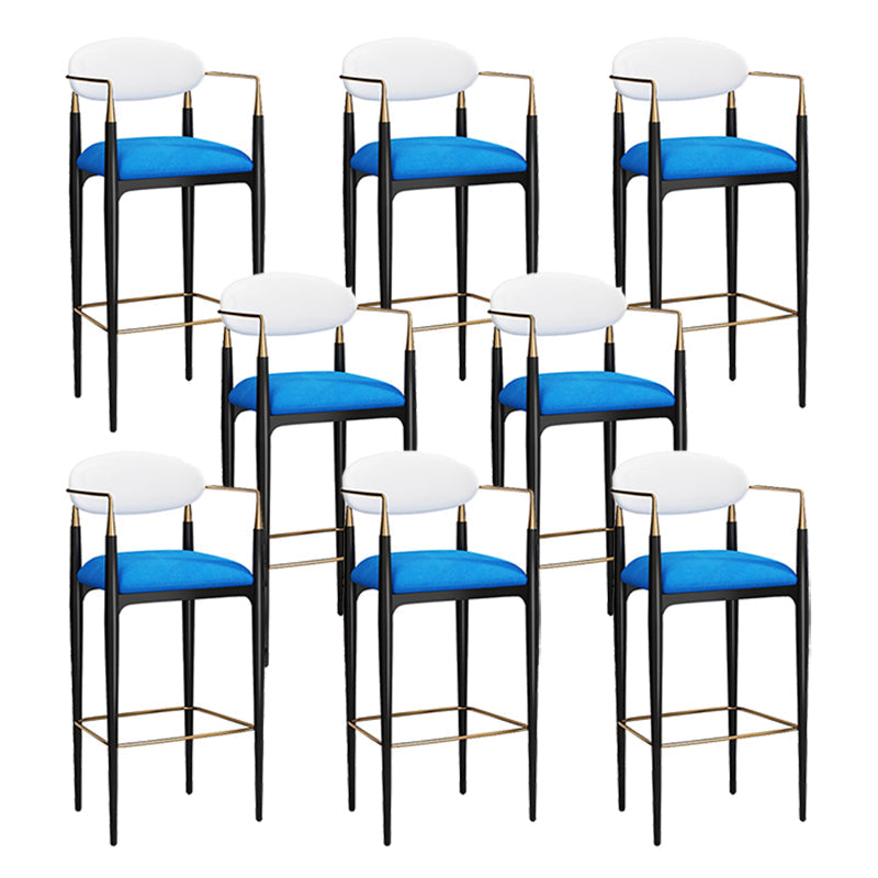 Sgabello da bar rettangolare con bracciolo industriale imbottito con schienale pieno