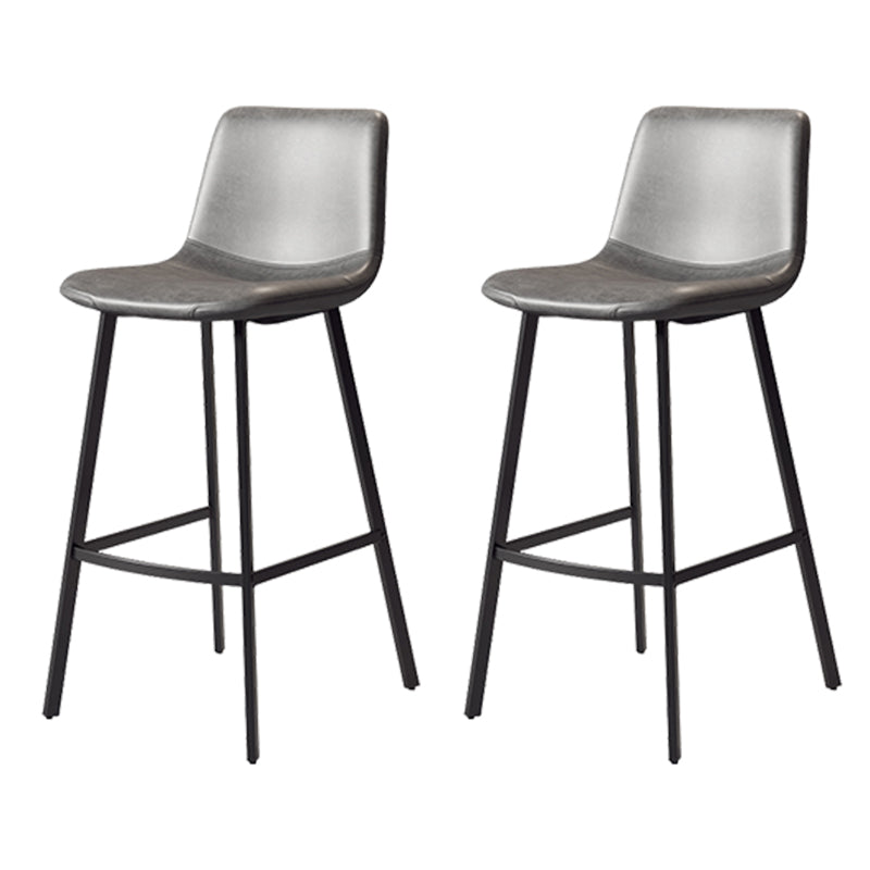 Taburete de cuero sintético sin brazo taburete de bar de reposapiés industrial