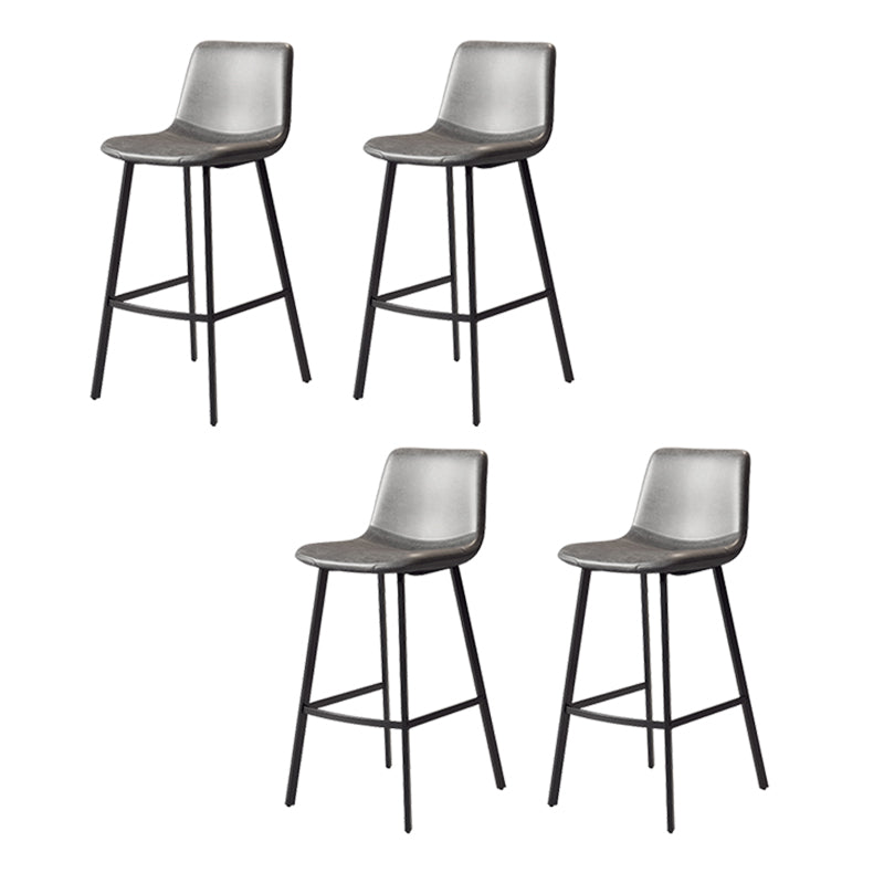 Taburete de cuero sintético sin brazo taburete de bar de reposapiés industrial