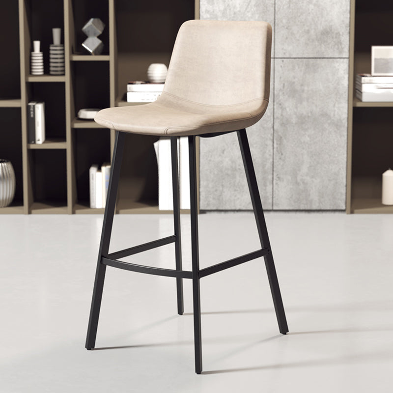 Taburete de cuero sintético sin brazo taburete de bar de reposapiés industrial