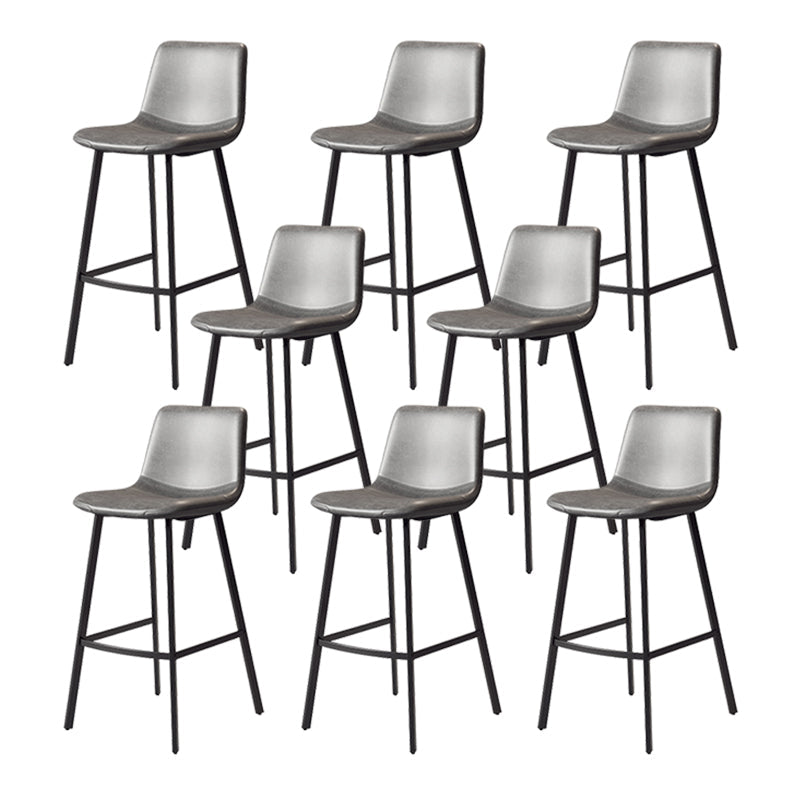 Taburete de cuero sintético sin brazo taburete de bar de reposapiés industrial