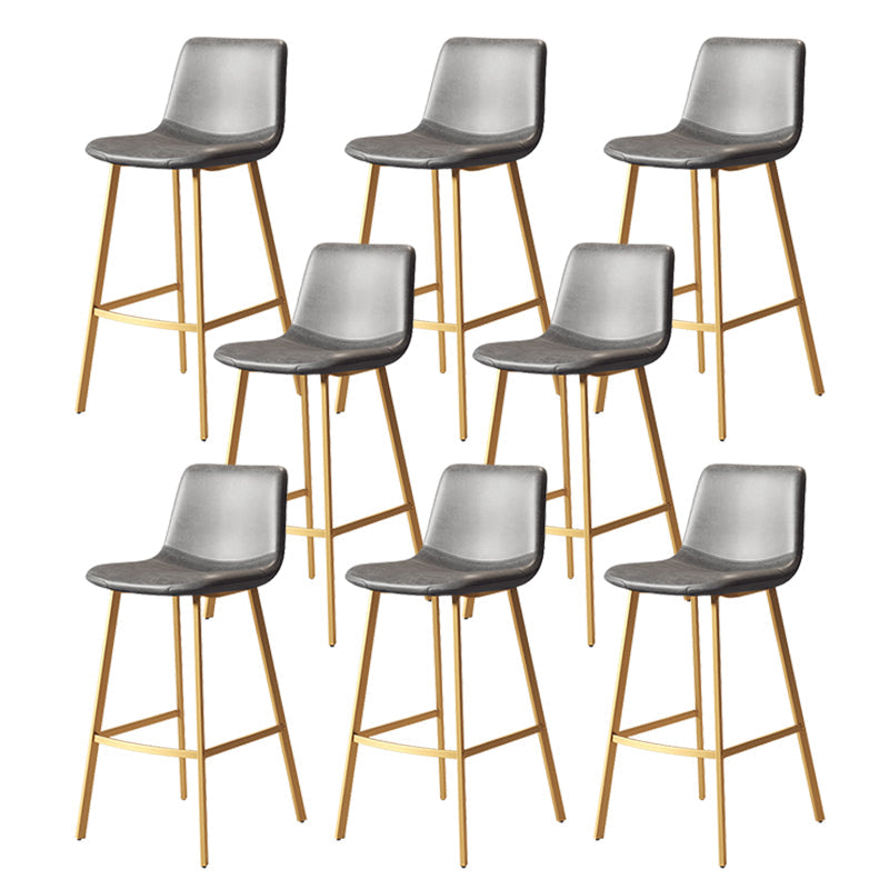 Taburete de cuero sintético sin brazo taburete de bar de reposapiés industrial