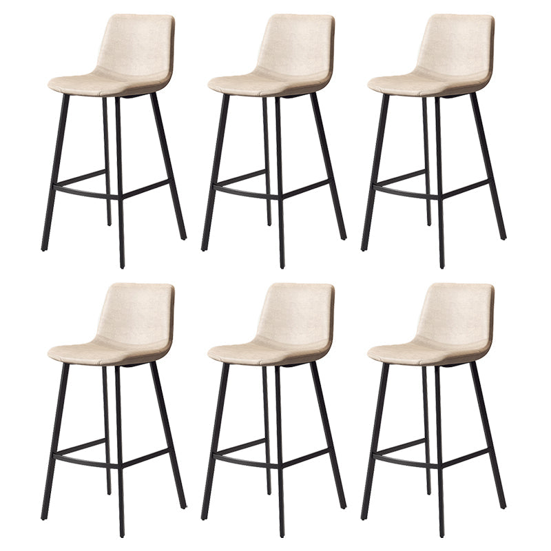 Taburete de cuero sintético sin brazo taburete de bar de reposapiés industrial