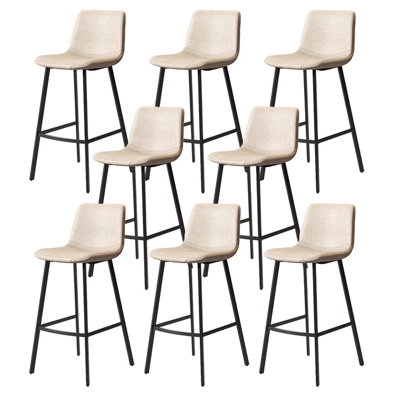 Taburete de cuero sintético sin brazo taburete de bar de reposapiés industrial