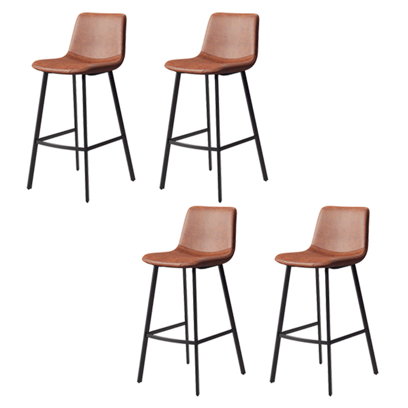 Taburete de cuero sintético sin brazo taburete de bar de reposapiés industrial