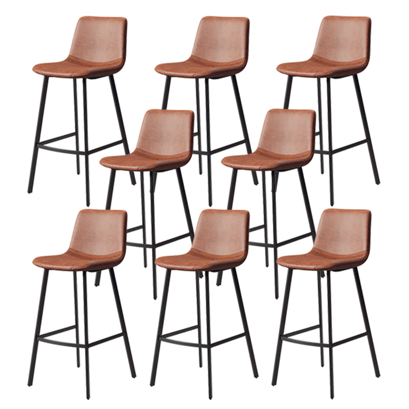 Taburete de cuero sintético sin brazo taburete de bar de reposapiés industrial