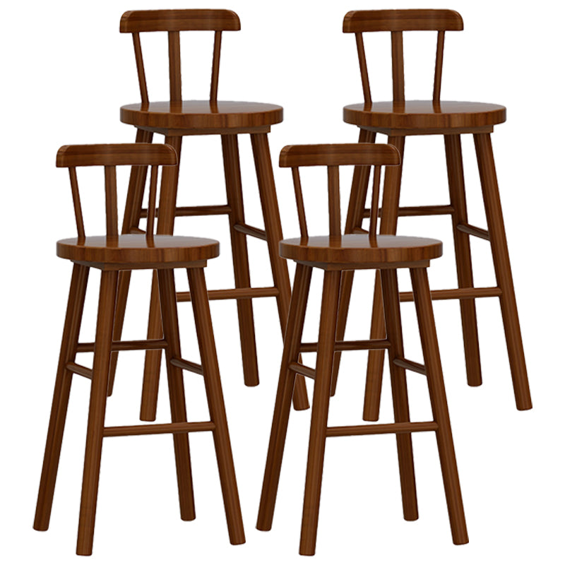 Sgabello da bar moderno a poggiapiedi in legno massiccio con corda