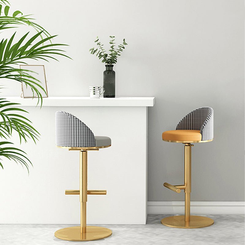 Adjustable Height Armless ar Chair Modern Upholstered Rotatable Bar Stool Clearhalo 'Bar Furniture' 'Bar Stools' 'bar_stools' 'furn' 'furn_bar_stools' 'Furniture' 'Kitchen & Dining Furniture' 5790759