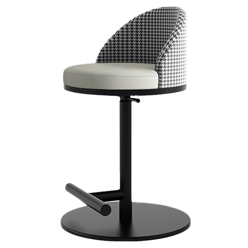 Adjustable Height Armless ar Chair Modern Upholstered Rotatable Bar Stool Grey 1 Piece Counter Stool (23.5"H) Clearhalo 'Bar Furniture' 'Bar Stools' 'bar_stools' 'furn' 'furn_bar_stools' 'Furniture' 'Kitchen & Dining Furniture' 5790760
