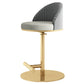 Adjustable Height Armless ar Chair Modern Upholstered Rotatable Bar Stool Grey-Gold 1 Piece Counter Stool (23.5"H) Clearhalo 'Bar Furniture' 'Bar Stools' 'bar_stools' 'furn' 'furn_bar_stools' 'Furniture' 'Kitchen & Dining Furniture' 5790761