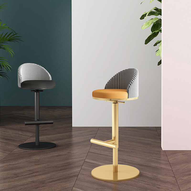 Adjustable Height Armless ar Chair Modern Upholstered Rotatable Bar Stool Clearhalo 'Bar Furniture' 'Bar Stools' 'bar_stools' 'furn' 'furn_bar_stools' 'Furniture' 'Kitchen & Dining Furniture' 5790762