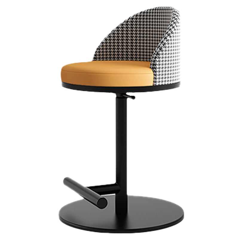 Adjustable Height Armless ar Chair Modern Upholstered Rotatable Bar Stool Orange 1 Piece Counter Stool (23.5"H) Clearhalo 'Bar Furniture' 'Bar Stools' 'bar_stools' 'furn' 'furn_bar_stools' 'Furniture' 'Kitchen & Dining Furniture' 5790763