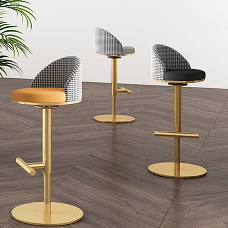 Adjustable Height Armless ar Chair Modern Upholstered Rotatable Bar Stool Clearhalo 'Bar Furniture' 'Bar Stools' 'bar_stools' 'furn' 'furn_bar_stools' 'Furniture' 'Kitchen & Dining Furniture' 5790766