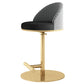 Adjustable Height Armless ar Chair Modern Upholstered Rotatable Bar Stool Black-Gold 1 Piece Counter Stool (23.5"H) Clearhalo 'Bar Furniture' 'Bar Stools' 'bar_stools' 'furn' 'furn_bar_stools' 'Furniture' 'Kitchen & Dining Furniture' 5790768