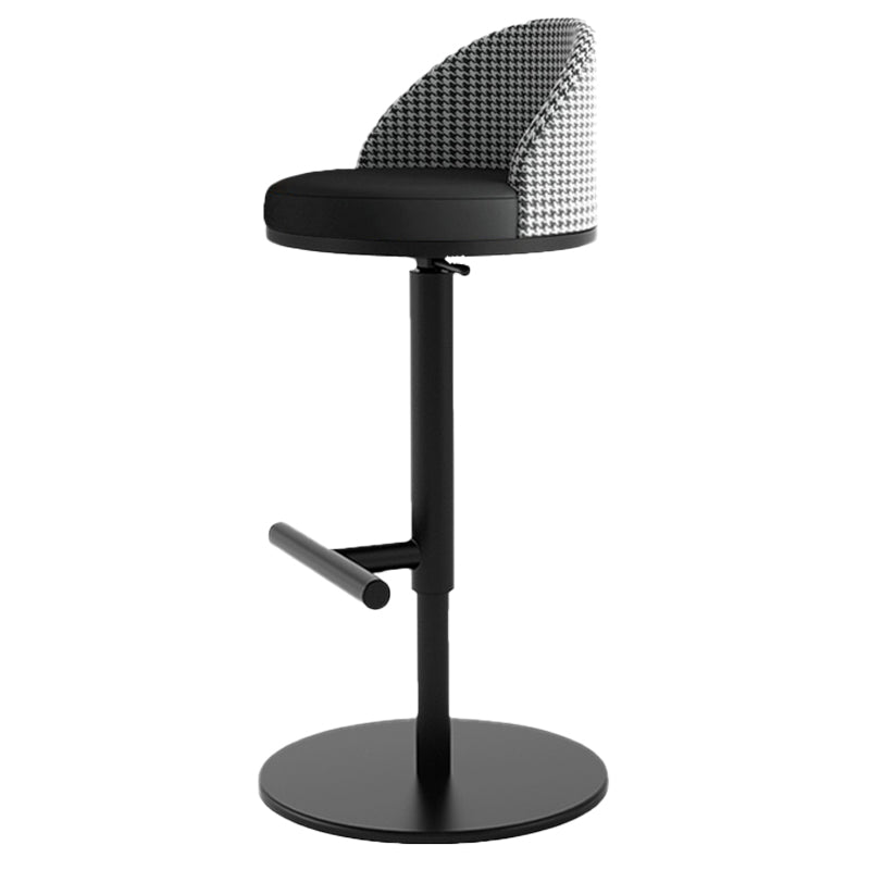 Adjustable Height Armless ar Chair Modern Upholstered Rotatable Bar Stool Black 1 Piece Bar Stool(31"H) Clearhalo 'Bar Furniture' 'Bar Stools' 'bar_stools' 'furn' 'furn_bar_stools' 'Furniture' 'Kitchen & Dining Furniture' 5790772