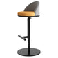 Adjustable Height Armless ar Chair Modern Upholstered Rotatable Bar Stool Orange 1 Piece Bar Stool(31"H) Clearhalo 'Bar Furniture' 'Bar Stools' 'bar_stools' 'furn' 'furn_bar_stools' 'Furniture' 'Kitchen & Dining Furniture' 5790773