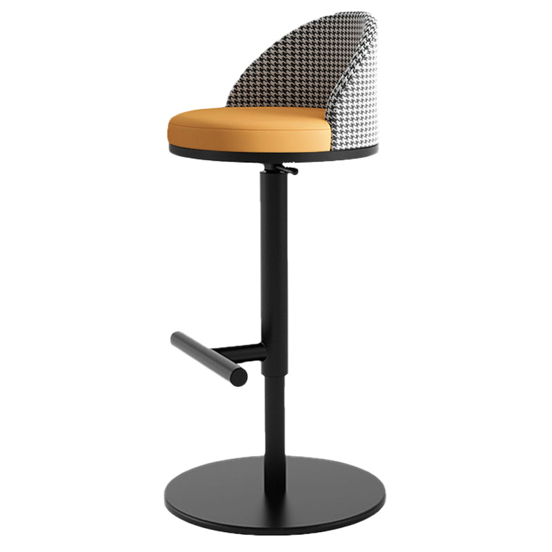 Adjustable Height Armless ar Chair Modern Upholstered Rotatable Bar Stool Orange 1 Piece Bar Stool(31"H) Clearhalo 'Bar Furniture' 'Bar Stools' 'bar_stools' 'furn' 'furn_bar_stools' 'Furniture' 'Kitchen & Dining Furniture' 5790773