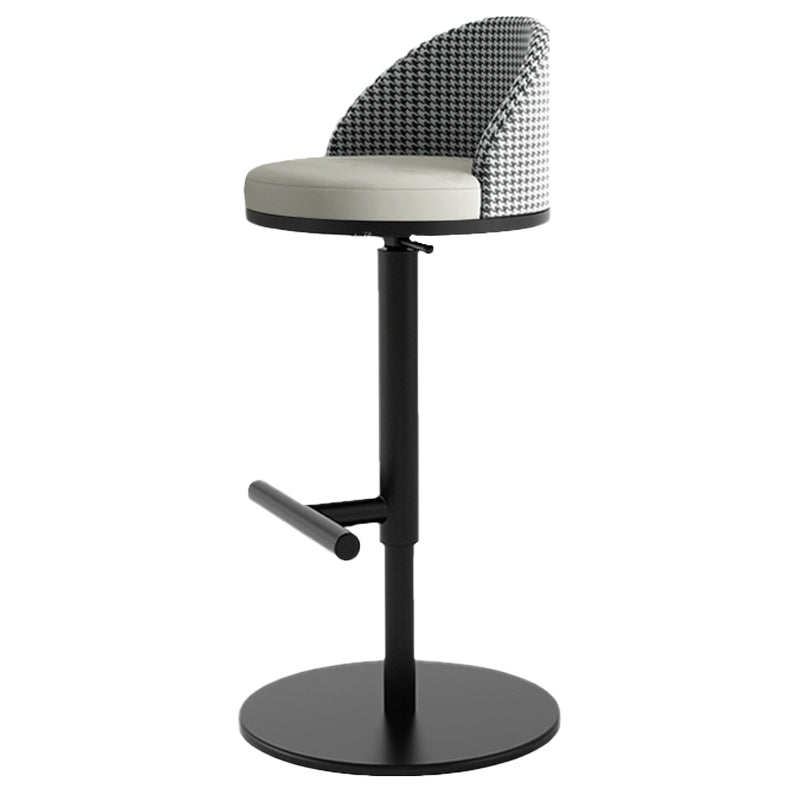 Adjustable Height Armless ar Chair Modern Upholstered Rotatable Bar Stool Grey 1 Piece Bar Stool(31"H) Clearhalo 'Bar Furniture' 'Bar Stools' 'bar_stools' 'furn' 'furn_bar_stools' 'Furniture' 'Kitchen & Dining Furniture' 5790777