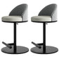 Adjustable Height Armless ar Chair Modern Upholstered Rotatable Bar Stool Grey 2 Piece Set Counter Stool (23.5"H) Clearhalo 'Bar Furniture' 'Bar Stools' 'bar_stools' 'furn' 'furn_bar_stools' 'Furniture' 'Kitchen & Dining Furniture' 5790778