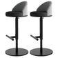 Adjustable Height Armless ar Chair Modern Upholstered Rotatable Bar Stool Black 2 Piece Set Bar Stool(31"H) Clearhalo 'Bar Furniture' 'Bar Stools' 'bar_stools' 'furn' 'furn_bar_stools' 'Furniture' 'Kitchen & Dining Furniture' 5790784