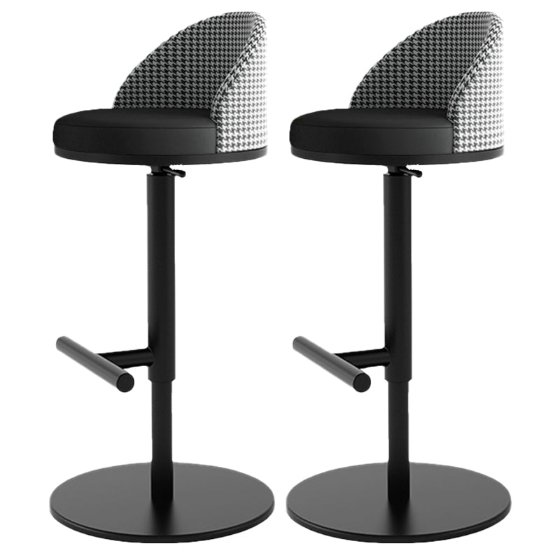 Adjustable Height Armless ar Chair Modern Upholstered Rotatable Bar Stool Black 2 Piece Set Bar Stool(31"H) Clearhalo 'Bar Furniture' 'Bar Stools' 'bar_stools' 'furn' 'furn_bar_stools' 'Furniture' 'Kitchen & Dining Furniture' 5790784