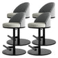 Adjustable Height Armless ar Chair Modern Upholstered Rotatable Bar Stool Grey 4 Piece Set Counter Stool (23.5"H) Clearhalo 'Bar Furniture' 'Bar Stools' 'bar_stools' 'furn' 'furn_bar_stools' 'Furniture' 'Kitchen & Dining Furniture' 5790790