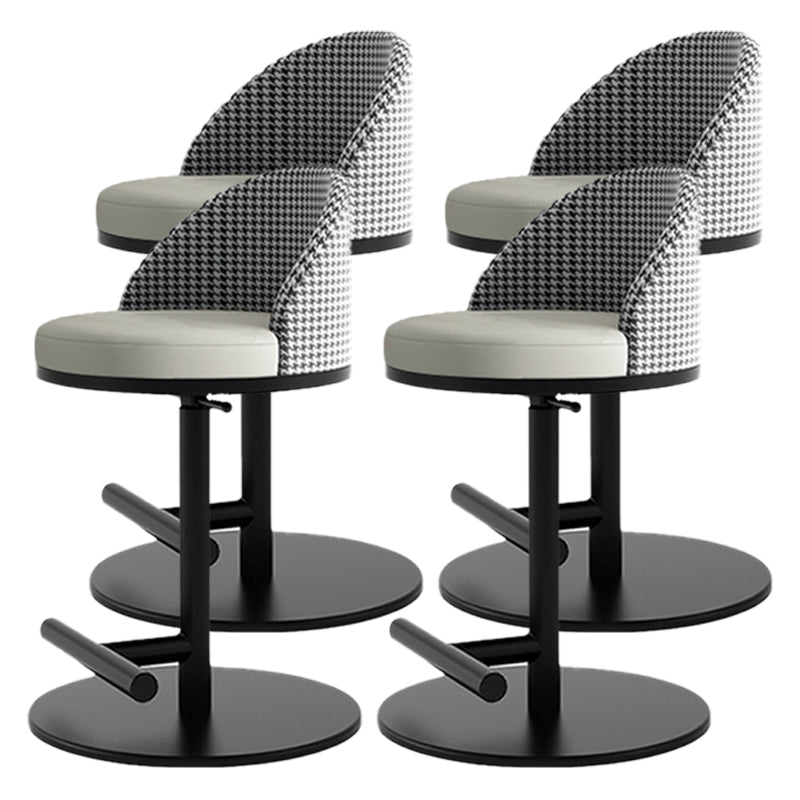 Adjustable Height Armless ar Chair Modern Upholstered Rotatable Bar Stool Grey 4 Piece Set Counter Stool (23.5"H) Clearhalo 'Bar Furniture' 'Bar Stools' 'bar_stools' 'furn' 'furn_bar_stools' 'Furniture' 'Kitchen & Dining Furniture' 5790790