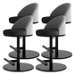 Adjustable Height Armless ar Chair Modern Upholstered Rotatable Bar Stool Black 4 Piece Set Counter Stool (23.5"H) Clearhalo 'Bar Furniture' 'Bar Stools' 'bar_stools' 'furn' 'furn_bar_stools' 'Furniture' 'Kitchen & Dining Furniture' 5790793