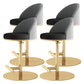 Adjustable Height Armless ar Chair Modern Upholstered Rotatable Bar Stool Black-Gold 4 Piece Set Counter Stool (23.5"H) Clearhalo 'Bar Furniture' 'Bar Stools' 'bar_stools' 'furn' 'furn_bar_stools' 'Furniture' 'Kitchen & Dining Furniture' 5790794