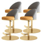 Adjustable Height Armless ar Chair Modern Upholstered Rotatable Bar Stool Orange Gold 4 Piece Set Counter Stool (23.5"H) Clearhalo 'Bar Furniture' 'Bar Stools' 'bar_stools' 'furn' 'furn_bar_stools' 'Furniture' 'Kitchen & Dining Furniture' 5790795