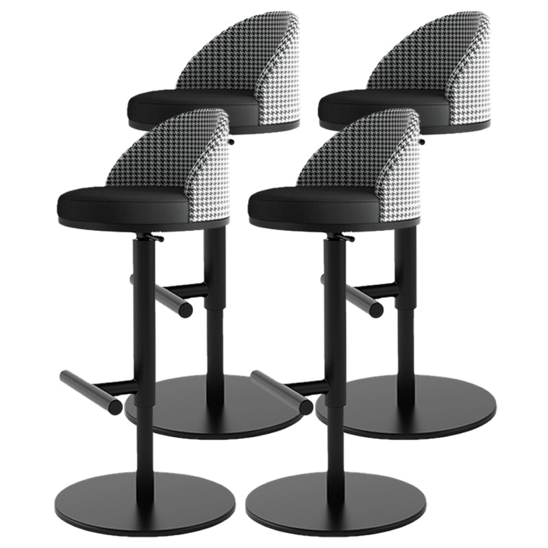 Adjustable Height Armless ar Chair Modern Upholstered Rotatable Bar Stool Black 4 Piece Set Bar Stool(31"H) Clearhalo 'Bar Furniture' 'Bar Stools' 'bar_stools' 'furn' 'furn_bar_stools' 'Furniture' 'Kitchen & Dining Furniture' 5790796