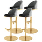 Adjustable Height Armless ar Chair Modern Upholstered Rotatable Bar Stool Black-Gold 4 Piece Set Bar Stool(31"H) Clearhalo 'Bar Furniture' 'Bar Stools' 'bar_stools' 'furn' 'furn_bar_stools' 'Furniture' 'Kitchen & Dining Furniture' 5790799
