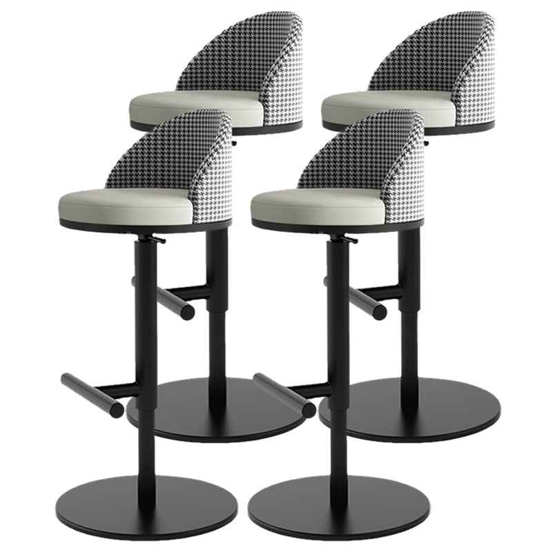 Adjustable Height Armless ar Chair Modern Upholstered Rotatable Bar Stool Grey 4 Piece Set Bar Stool(31"H) Clearhalo 'Bar Furniture' 'Bar Stools' 'bar_stools' 'furn' 'furn_bar_stools' 'Furniture' 'Kitchen & Dining Furniture' 5790800
