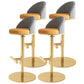 Adjustable Height Armless ar Chair Modern Upholstered Rotatable Bar Stool Orange Gold 4 Piece Set Bar Stool(31"H) Clearhalo 'Bar Furniture' 'Bar Stools' 'bar_stools' 'furn' 'furn_bar_stools' 'Furniture' 'Kitchen & Dining Furniture' 5790801