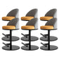 Adjustable Height Armless ar Chair Modern Upholstered Rotatable Bar Stool Orange 6 Piece Set Counter Stool (23.5"H) Clearhalo 'Bar Furniture' 'Bar Stools' 'bar_stools' 'furn' 'furn_bar_stools' 'Furniture' 'Kitchen & Dining Furniture' 5790804