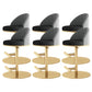 Adjustable Height Armless ar Chair Modern Upholstered Rotatable Bar Stool Black-Gold 6 Piece Set Counter Stool (23.5"H) Clearhalo 'Bar Furniture' 'Bar Stools' 'bar_stools' 'furn' 'furn_bar_stools' 'Furniture' 'Kitchen & Dining Furniture' 5790806