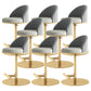 Adjustable Height Armless ar Chair Modern Upholstered Rotatable Bar Stool Grey-Gold 8 Piece Set Counter Stool (23.5"H) Clearhalo 'Bar Furniture' 'Bar Stools' 'bar_stools' 'furn' 'furn_bar_stools' 'Furniture' 'Kitchen & Dining Furniture' 5790815