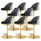 Adjustable Height Armless ar Chair Modern Upholstered Rotatable Bar Stool Black-Gold 8 Piece Set Counter Stool (23.5"H) Clearhalo 'Bar Furniture' 'Bar Stools' 'bar_stools' 'furn' 'furn_bar_stools' 'Furniture' 'Kitchen & Dining Furniture' 5790818