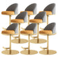 Adjustable Height Armless ar Chair Modern Upholstered Rotatable Bar Stool Orange Gold 8 Piece Set Counter Stool (23.5"H) Clearhalo 'Bar Furniture' 'Bar Stools' 'bar_stools' 'furn' 'furn_bar_stools' 'Furniture' 'Kitchen & Dining Furniture' 5790819
