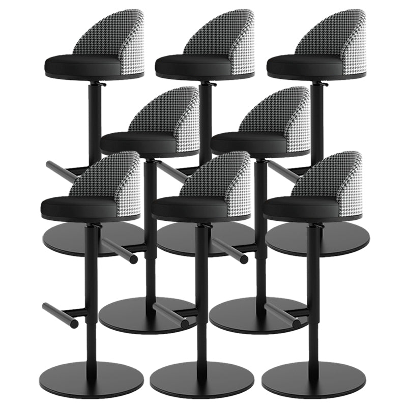 Adjustable Height Armless ar Chair Modern Upholstered Rotatable Bar Stool Black 8 Piece Set Bar Stool(31"H) Clearhalo 'Bar Furniture' 'Bar Stools' 'bar_stools' 'furn' 'furn_bar_stools' 'Furniture' 'Kitchen & Dining Furniture' 5790820