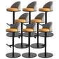 Adjustable Height Armless ar Chair Modern Upholstered Rotatable Bar Stool Orange 8 Piece Set Bar Stool(31"H) Clearhalo 'Bar Furniture' 'Bar Stools' 'bar_stools' 'furn' 'furn_bar_stools' 'Furniture' 'Kitchen & Dining Furniture' 5790821