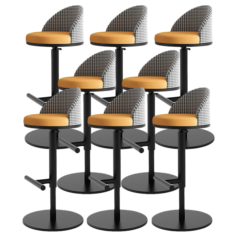 Adjustable Height Armless ar Chair Modern Upholstered Rotatable Bar Stool Orange 8 Piece Set Bar Stool(31"H) Clearhalo 'Bar Furniture' 'Bar Stools' 'bar_stools' 'furn' 'furn_bar_stools' 'Furniture' 'Kitchen & Dining Furniture' 5790821
